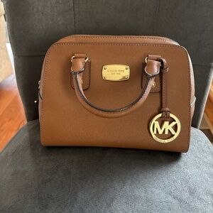 Michael Kors Brown Saffiano Leather Satchel Handbag